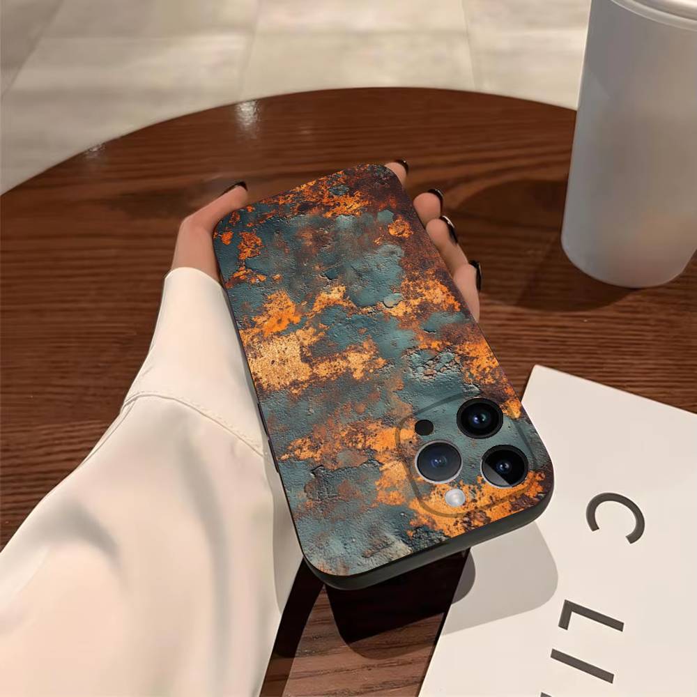 Ржавый чехол в индустриальном стиле для iPhone 17 Air 16 15 11 12 14 13 Pro Max Ударопрочный чехол