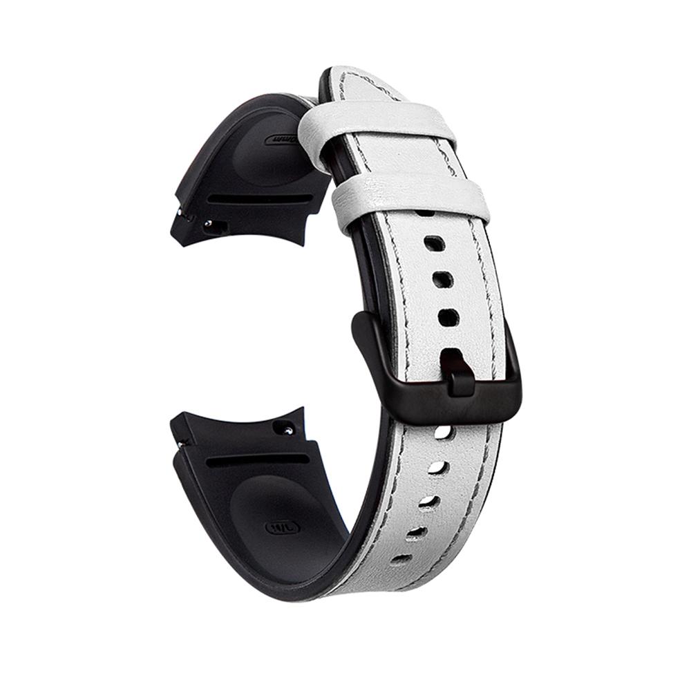 Силиконовый и кожаный ремешок 20 мм для Samsung Galaxy Watch 6/5/4, 40 мм, 44 мм, ремешок для умных часов Galaxy Watch 6 Classic, 43 мм, 47 мм