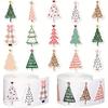 500pcs Christmas Boho Stickers - Pastel Christmas Tree Decals with Pine Trees, Polka Dots, Floral Bows - Self-Adhesive