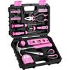 DEKO Tool 42 Pieces Home Tool Work Tool Tool For Furniture Home Home DIY Tool Kit Set, Set, Set, Set, Assembly, Maintenance, Repair, (Pink)