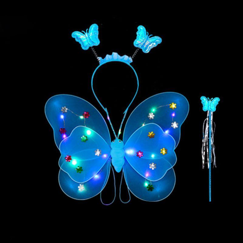 Детский светодиодный костюм бабочки, реквизит для детей, светящиеся крылья ангела на 2-8 лет, день рождения, Пасха