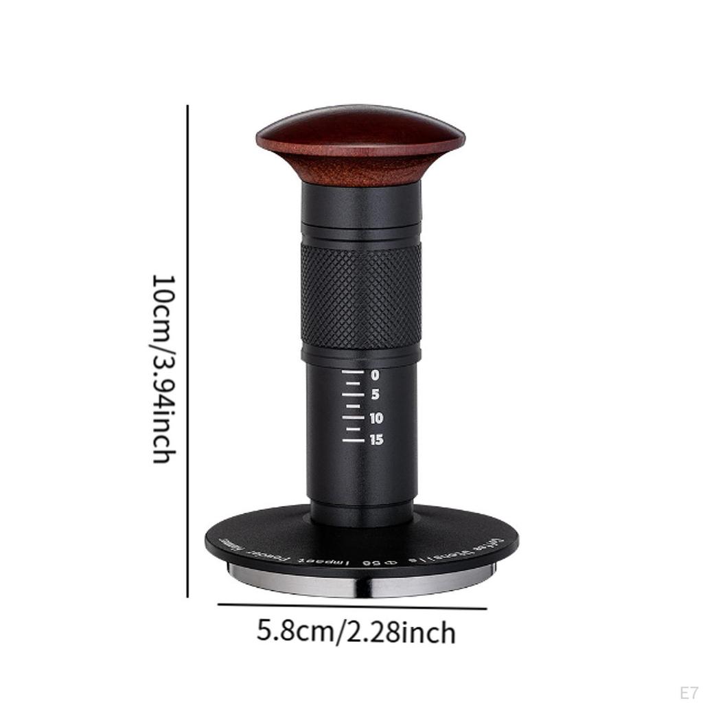 Adjustable Coffee Tamper, Aluminum Handle Espresso Stainless Steel Base for Hotel Kitchen