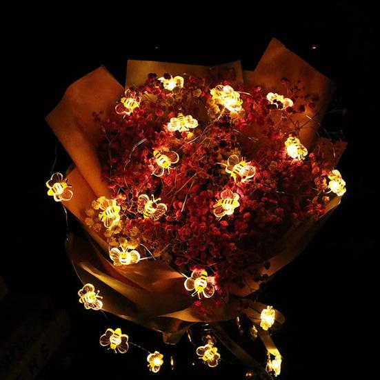 Струнная лампа креативной формы очаровательное мягкое освещение энергосберегающая гибкая декоративная пластиковая мультяшная пчела светодиодная гирлянда для вечеринок