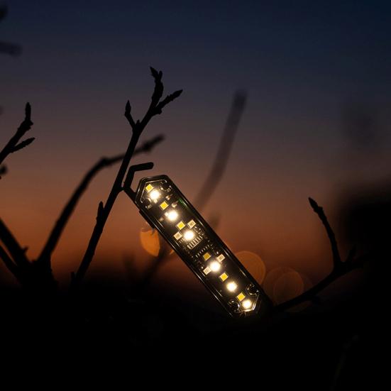 Outdoor Camping Guyline Warning Light 7 Modes Adjustable IPX4 Waterproof Magnetic Portable Hiking Tent Shelter Wind Rope Hanging Lamp