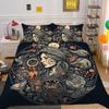 Красивое одеяло с принтом черепа, комплект двойного размера, покрывала из микрофибры, модный домашний текстиль высокого качества