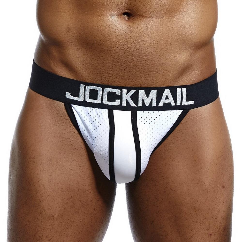 Jockstraps JOCKMAIL Модные трусы-стринги с низкой посадкой из контрастной дышащей сетчатой ткани для мужчин