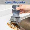 Набор из 2 щеток для мытья посуды с дозатором мыла, набор кухонных скребков для мытья посуды с поддоном для слива для мытья тарелок/кастрюль