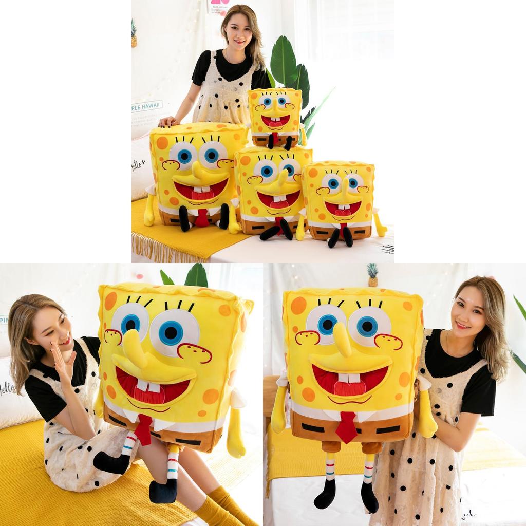 Adorable Giant 3d Spongebob Plush Doll With Soft Feather Cotton Filling Perfect For Children