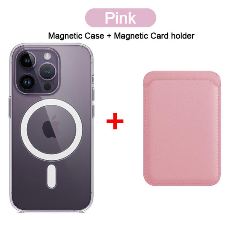 Магнитный чехол 2 в 1 для держателя карты Magsafe для iPhone 15 14 13 12 11 Pro XS Max X XR 8 Plus SE, аксессуары для беспроводной зарядки