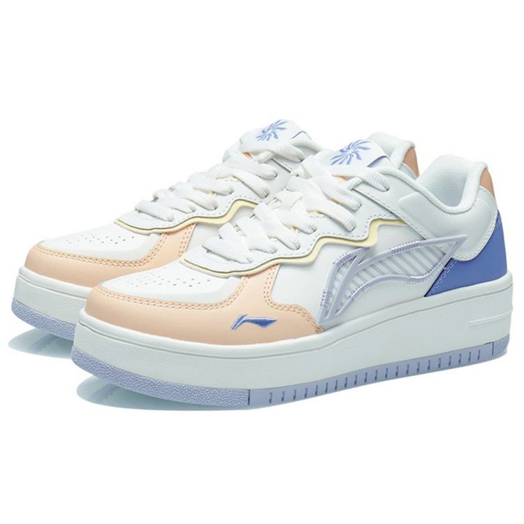 Li-Ning Featherlight Slip-Resistant Durable Low-Top Skate Shoes Women Sneakers Cloud-White AGCT380-1