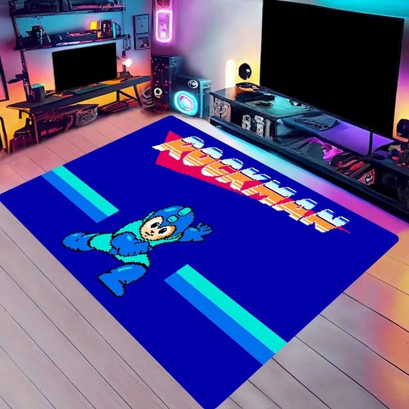 Stylish European and American Series Living Room Robot Game Carpet Mat M-Megaman Pattern Rugs Tent Mats