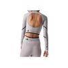 Adidas Женские укороченные топы для фитнеса в полоску с длинными рукавами X Stella McCartney, серые HR4511