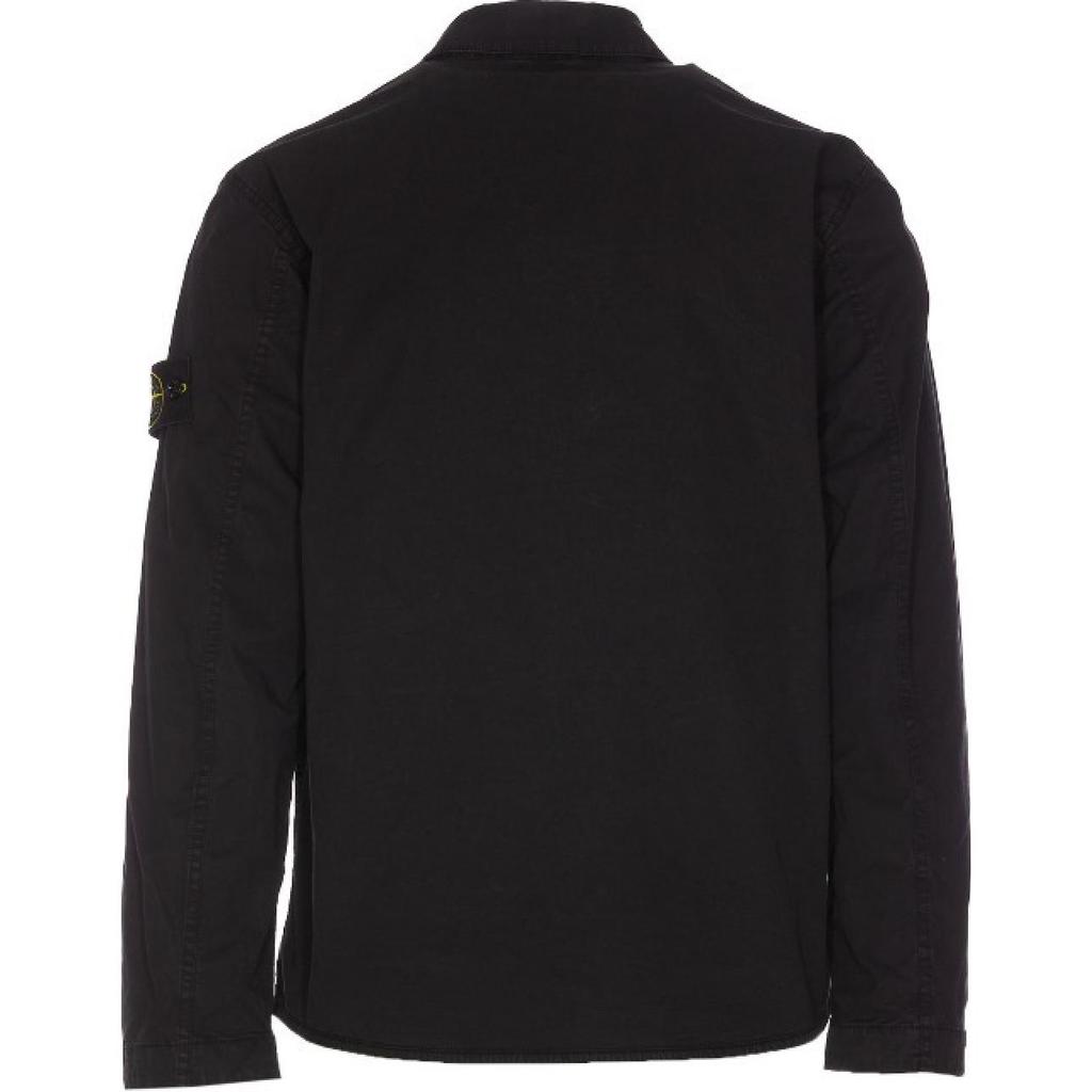 STONE ISLAND SS25 Хлопок Супима Однотонный Скрытая планка с одной стороны Нагрудный карман Логотип Рубашка-куртка с длинным рукавом Мужские куртки K1S151200033S0010-V0029