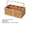 Плетеная корзина для хранения с ручкой, 4 отделения, ручная работа, натуральный органайзер для кухонной столешницы, пикника, барбекю, портативный держатель для столовых приборов и