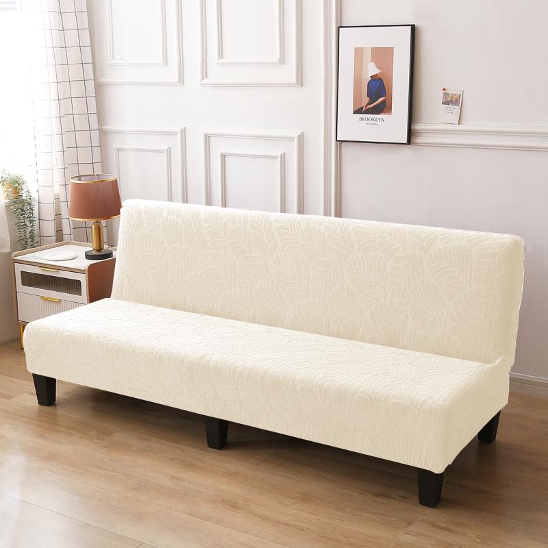 LANMOLIFE Stretch Futon Slipcover Armless Sofa Cover Furniture Protector Without Armrests Slipcover Soft