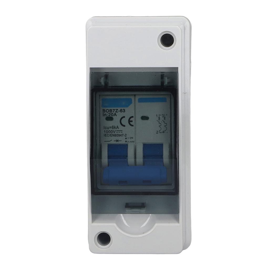Circuit Breaker MCB PV Combiner Box Waterproof Disconnect Switch 1000V DC 20A with Distribution Box