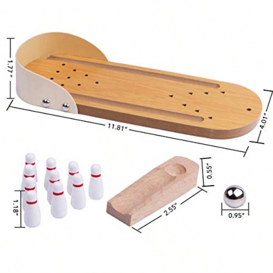 Детская игрушка Настольный мини-боулинг НаборНастольная деревянная доска Мини-аркада Настольный Крошечный боулинг Стрелковая аллея Гаджеты для снятия стресса для офисного стола