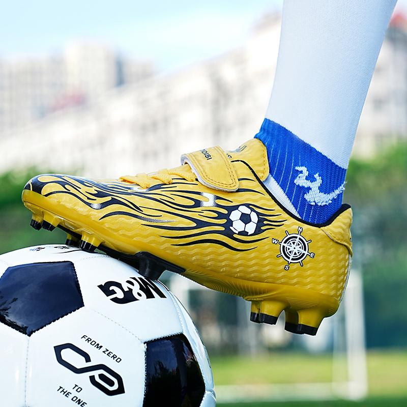 Детские футбольные бутсы 28-39, противоскользящие бутсы из ПВХ TF Merry Stick Botter для мальчиков, футбольные бутсы для соревнований