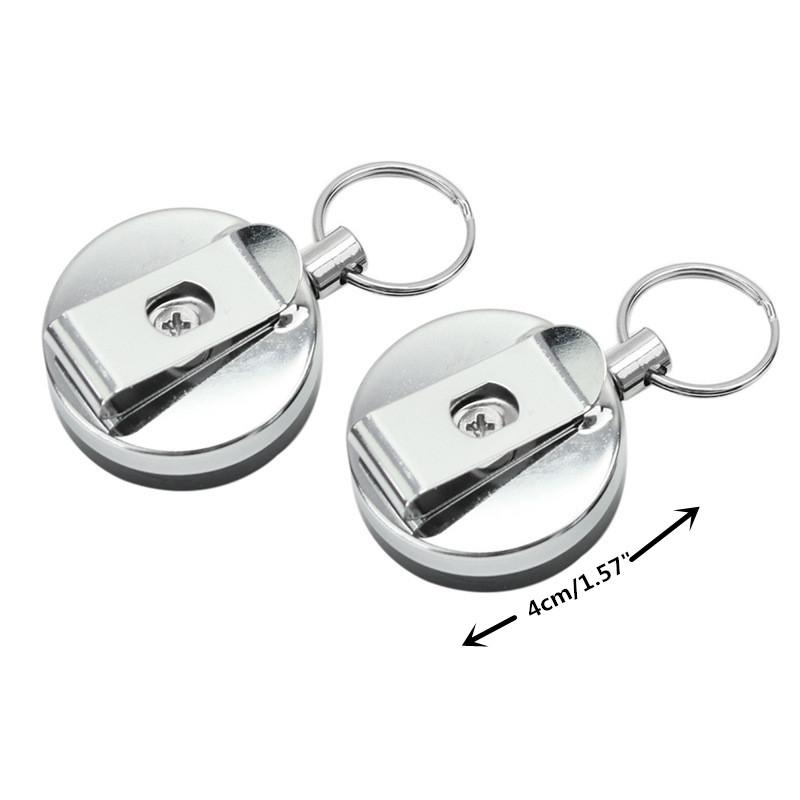 1 шт., противовзломная и выдвижная цепочка с пряжкой для ключей, легко тянется, телескопическая цепочка для ключей с защитой от кражи и потери