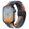 Эластичный радужный нейлоновый плетеный ремешок для Apple Watch с магнитной застежкой