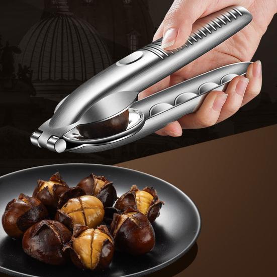 Stainless Steel Chestnut Opener Plier Ergonomic Handle Food Grade Hazelnut Walnut Nut Cracker Sheller Clamp Tools Kitchen Gadgets