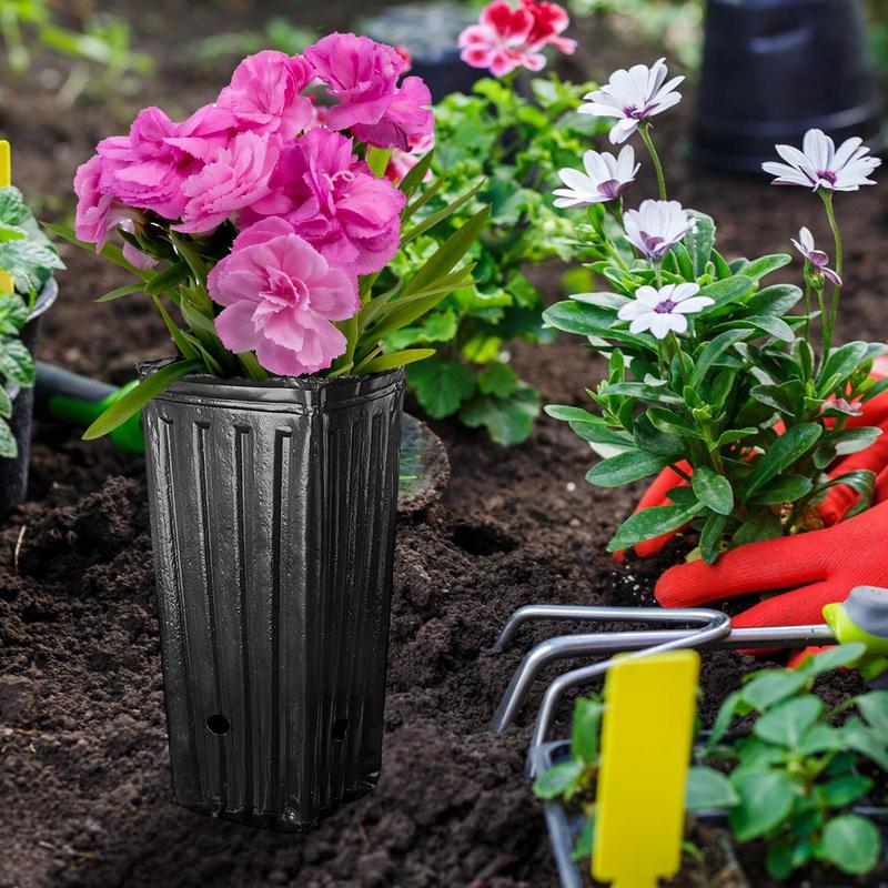 20 шт. Высокий горшок для дерева Глубокий питомниковый горшок для дерева Контейнер для рассады цветов с дренажными отверстиями Многоразовый для большого растения
