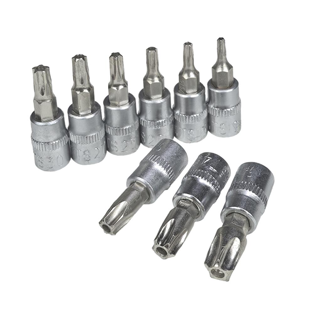 9 шт./комплект 5-конечная звезда Torx Бита отвертки 1/4 дюйма Приводная головка TS10-TS50 Ручные инструменты Детали Аксессуары