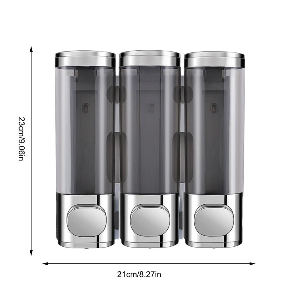 Дозатор шампуня для душа, 3-камерный настенный дозатор мыла 3x300 мл без дрели, дозатор мыла для душа