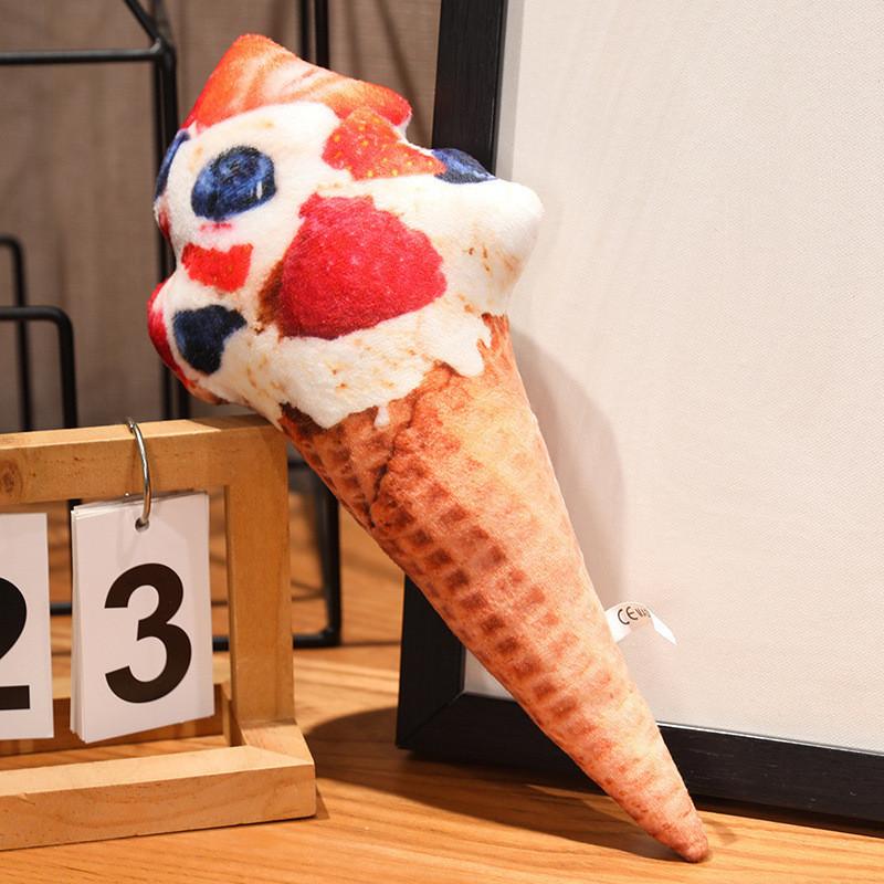 Soft Short Plush Ice Cream Cone Cushion Creative Cartoon Props Novelty Toy