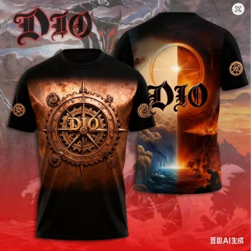 Винтажная футболка с 3D-принтом группы Rock Dio для мужчин и женщин, модная, хип-хоп, повседневная, с коротким рукавом, мужская одежда, стритвир, новая