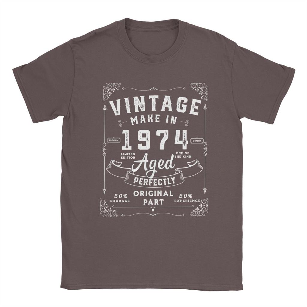 Made In 1974 Birthday Gift Men's T Shirts 50 Years Old Funny Tees Short Sleeve Crewneck T-Shirt Cotton Birthday Gift Tops