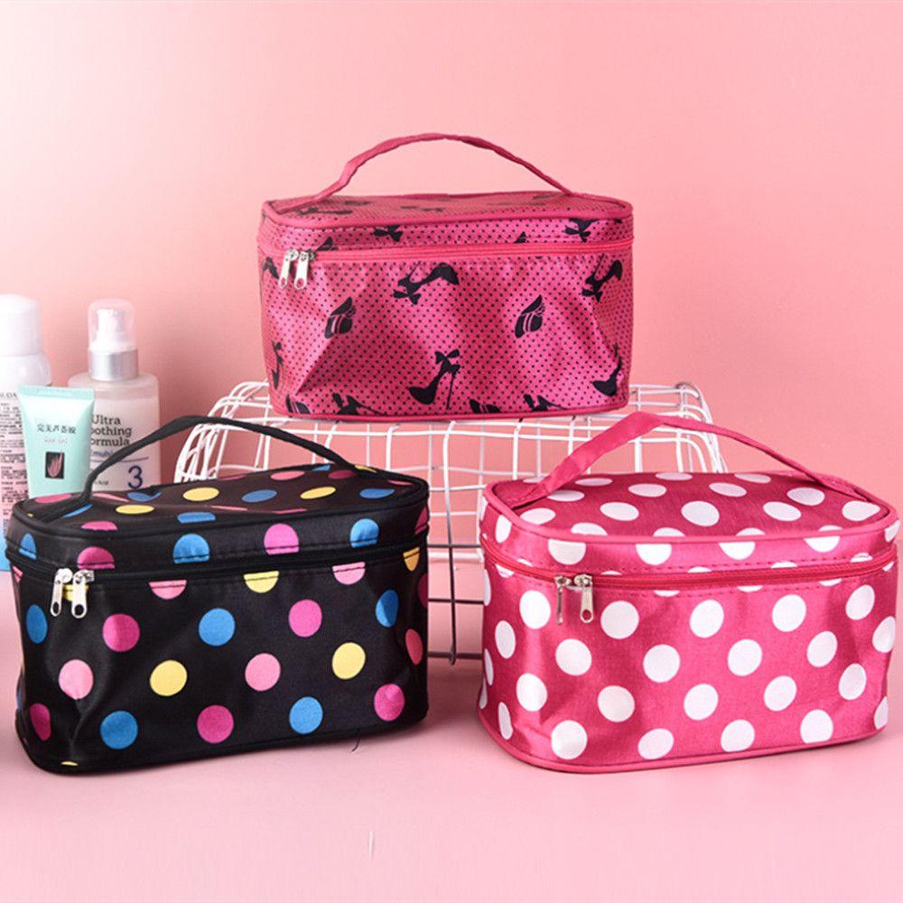 Fashion Leather Squar Portable Beauty Women's Makeup Bag Cosmetic Organizer Storage Wash Bag