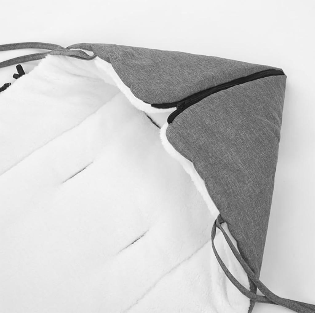 Подушка для ног коляски, двухсторонний спальный мешок, толстый, сохраняющий тепло, ветрозащитный, защита от холода, отверстие для ремня, простая установка, регулируемая застежка-молния