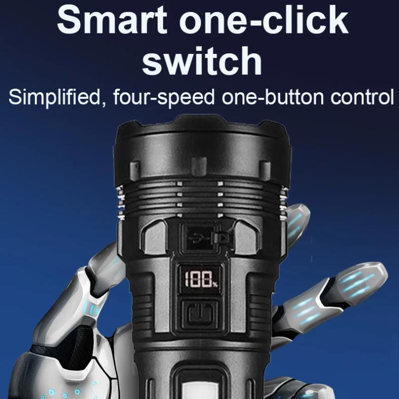 Мощный светодиодный фонарик 7 лампочек с боковым светом Супер яркий USB перезаряжаемый фонарь для кемпинга на открытом воздухе рыбалки