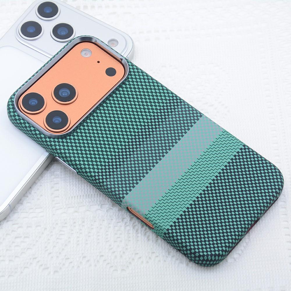 For iPhone 17 Pro Magnetic Case Carbon Fiber Texture Water Transfer PC Phone Cover