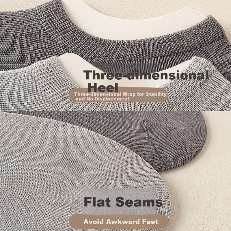 Men's Socks, 8 Pairs Pack, Boat Socks, Thin Style, Odor-Resistant Cotton Socks, Breathable, Sweat-Absorbing, Invisible Non-Slip Heel Socks