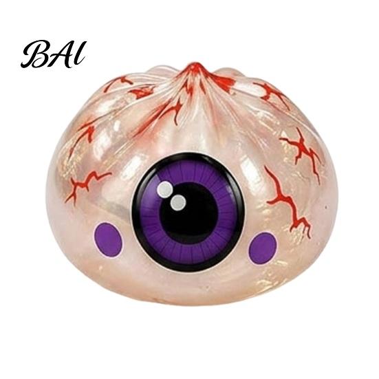 Dumpling Shaped Toy 1/6Pcs Halloween Stress Relief Toy, Devil Pumpkin Eyeball Skeleton Squeeze Party Favors Anxiety Reduction Dough Bun Fidget