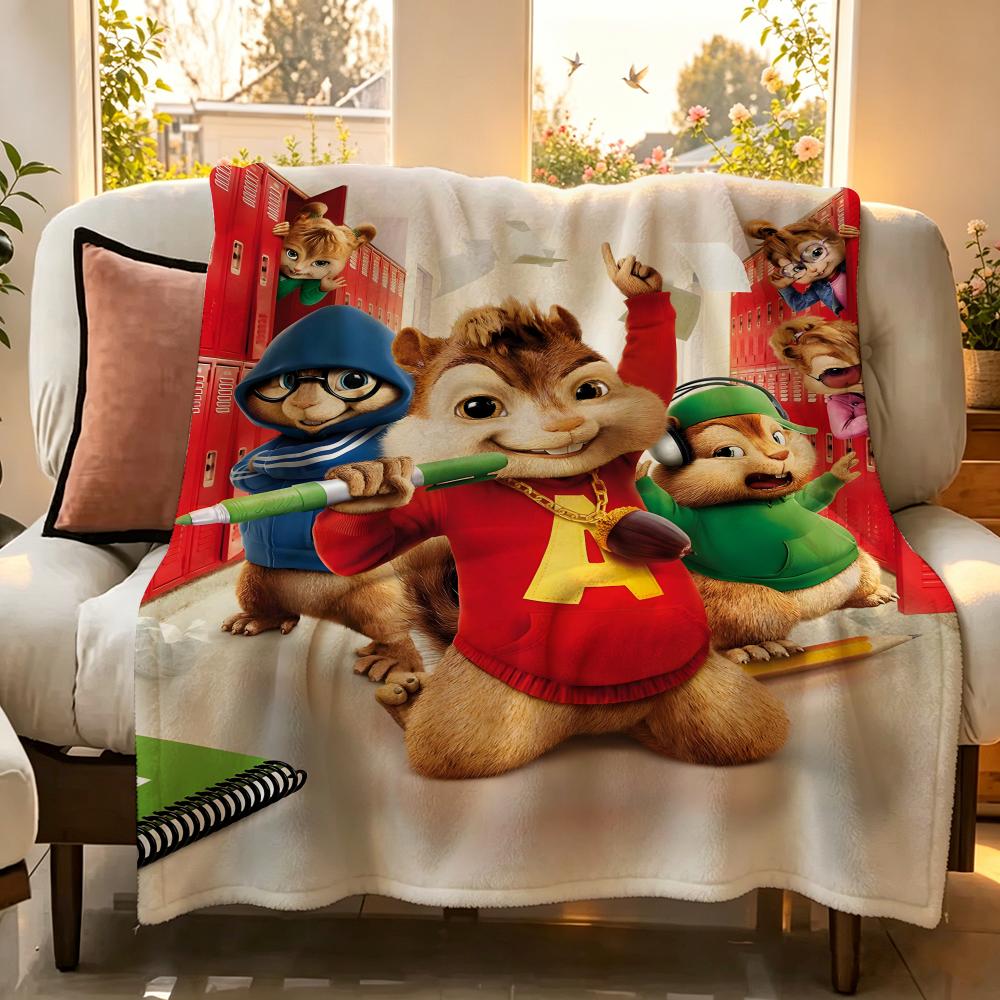 Movie Alvin And The Chipmunks Throw Flannel Throw Blanket Suitable for Sofa Living Room Bedroom