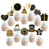 12/24pcs 2025 Happy New Year Cupcake Toppers Hello 2025 Cake Picks New Years Eve Party Supplies Welcome 2025 New Year Cake Decor
