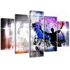Five Piece Picture Canvas Print Pop Art Dance