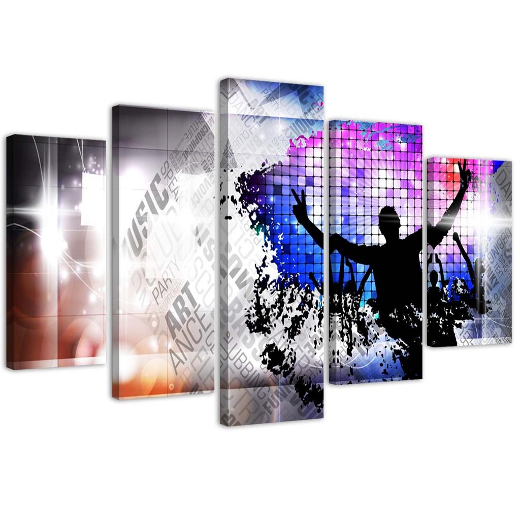 Feeby Feeby Five piece picture canvas print, Art dance