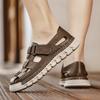 Летние мужские сандалии из натуральной кожи, повседневная обувь с открытым носком, пляжные сандалии