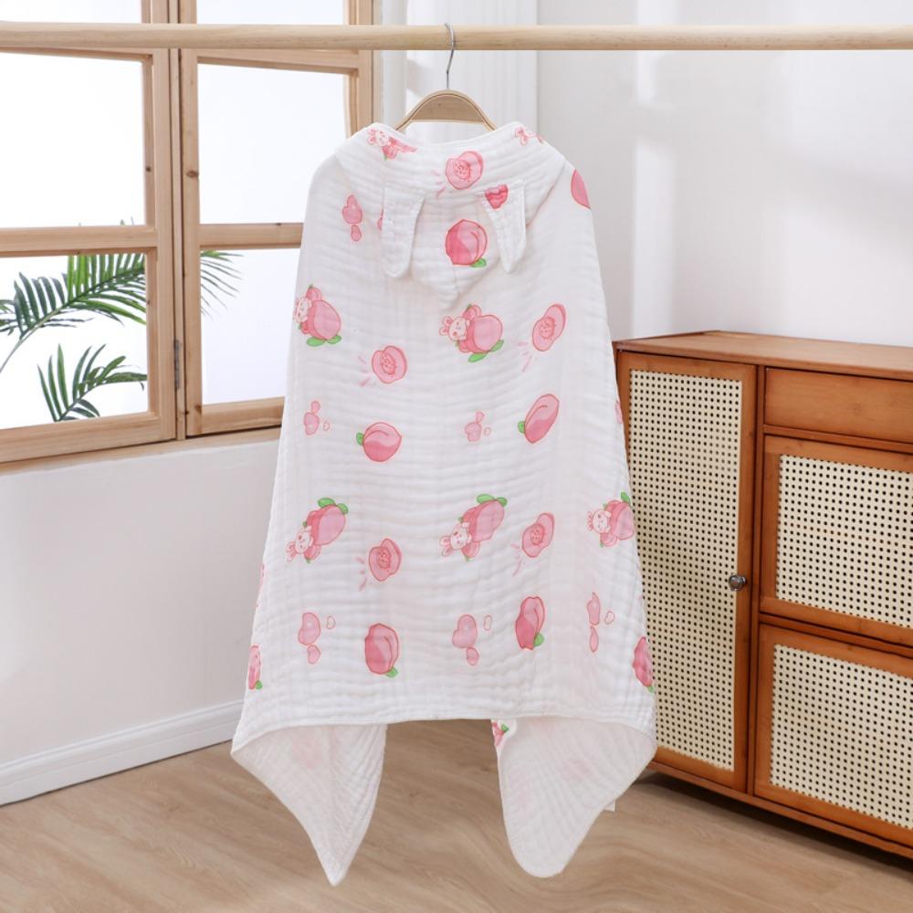 Rabbit Cartoon Blanket Wrap Cotton Sleepwear Bathrobe Cloak Hooded Cape Towels Beach