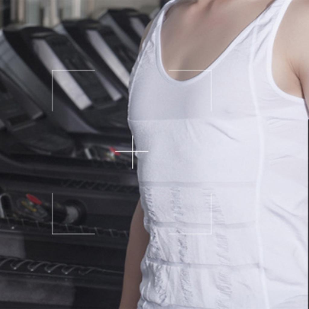 Мужская компрессионная футболка бесшовная с регулировкой спины, утягивающий жилет для коррекции фигуры, формирующее белье для контроля живота для занятий спортом на открытом воздухе