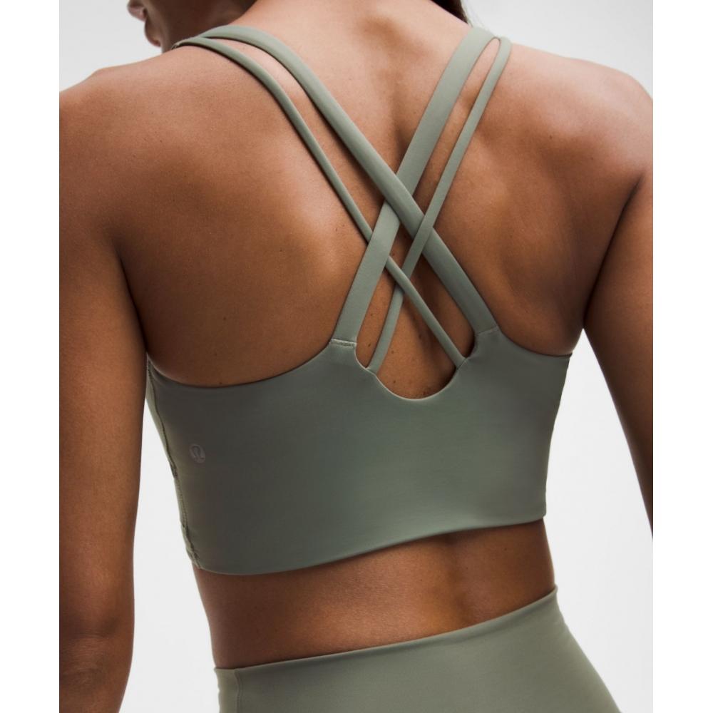 Lululemon Энергичный длинный бюстгальтер Средняя поддержка Чашки B D Evolve Лист ивы