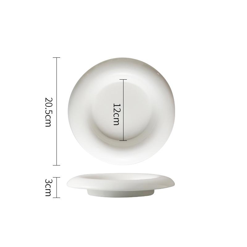 Creative Round Ceramic Pasta Ramen Bowls Fruit Salad Plate Restaurant Solid Color Tableware Soup Pots Dinner Plates Dessert Bowl