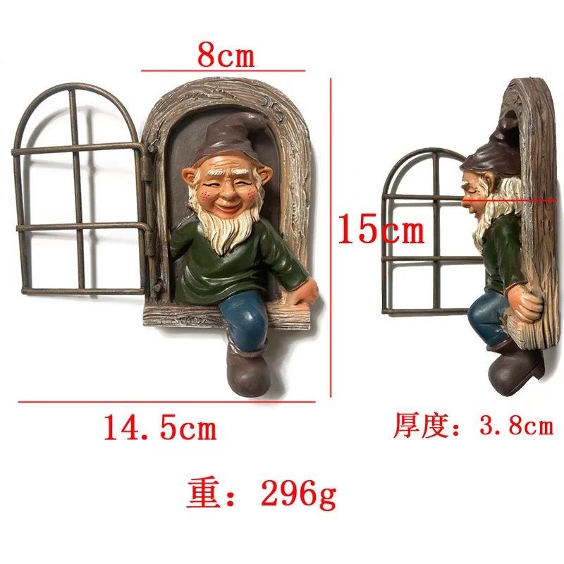 Christmas Gift Ornament Garden Ornament Dwarf Resin Crafts Cartoon Dwarf Statue White Beard Old Man