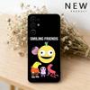 Мультяшный чехол для телефона с улыбающимися друзьями S Для Samsung S26,25,24,21,22,23,30,20,Ultra,Plus,Fe,Lite Черный Мягкий чехол