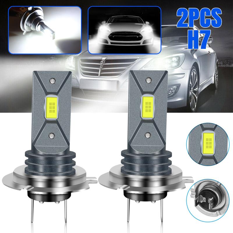 2pcs H7 Led Headlight Bulb Kit High Low Beam 160w 20000lm Super Bright 6000k White Car Headlamp