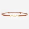 Genuine Leather Slim Waist Belt With Metal Clasp For Elegant Dress Accessories